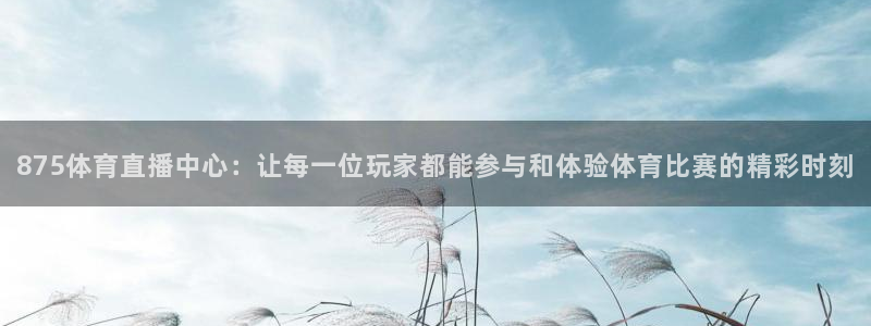 875体育直播中心：让每一位玩家都能参与和体验体育比赛的精彩时刻